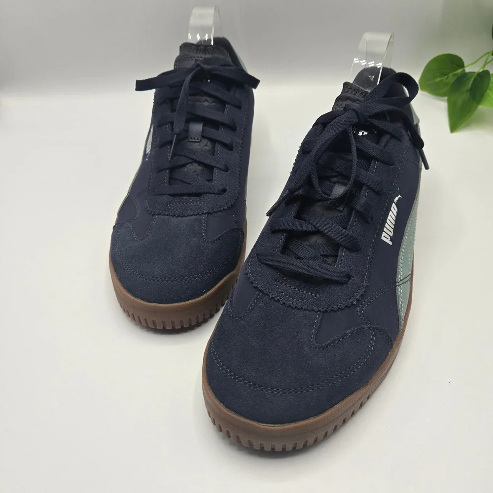Puma Palermo Sneakers Navy Green Gum Sole Low Top 397450-05 MENS 12 NO INSOLES
